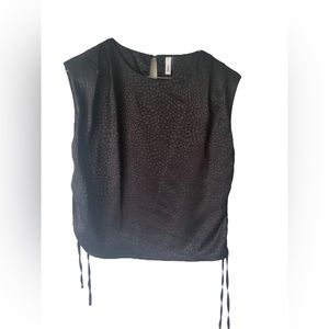 Animal Print Black Blouse Size M